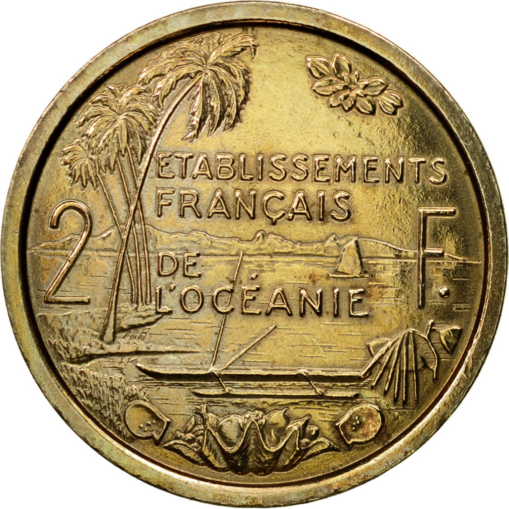 Münze, FRENCH OCEANIA, 2 Francs, 1949, Paris, ESSAI, UNZ+, Copper-nickel