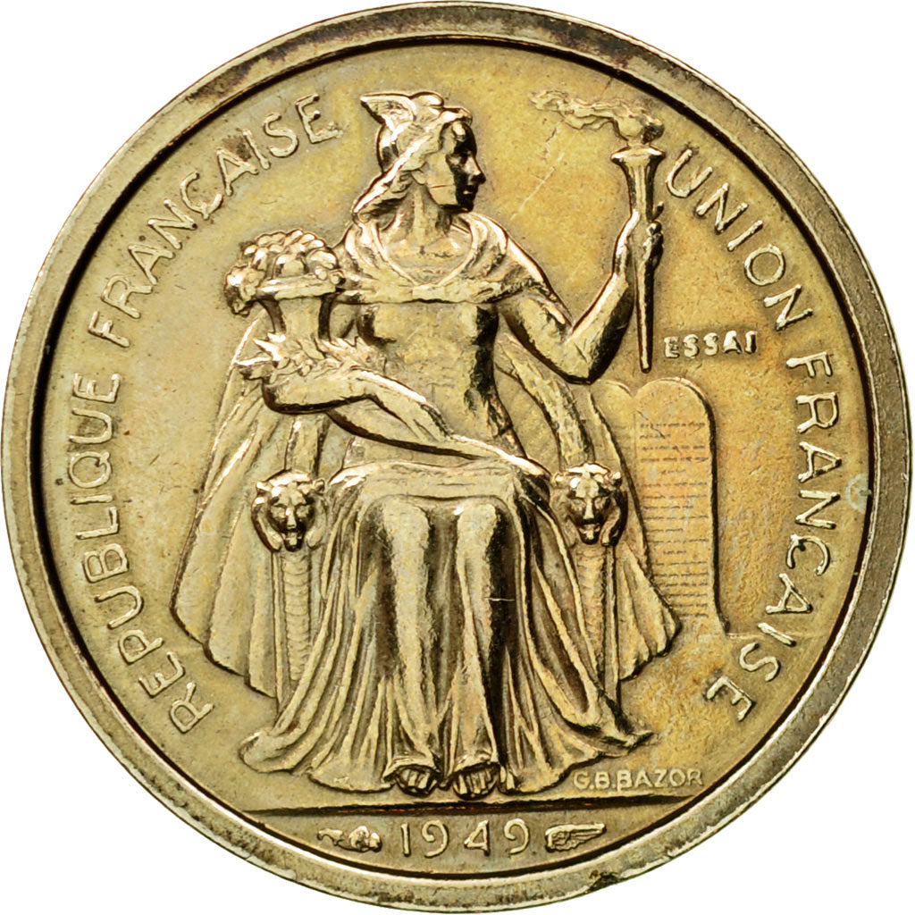Moneta, OCEANIA FRANCESE, Franc, 1949, Paris, ESSAI, SPL, Rame-nichel, KM:E8