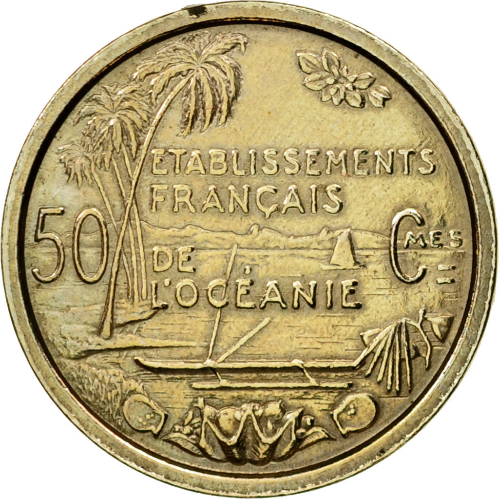 Moneta, OCEANIA FRANCESE, 50 Centimes, 1949, Paris, ESSAI, FDC, Rame-nichel