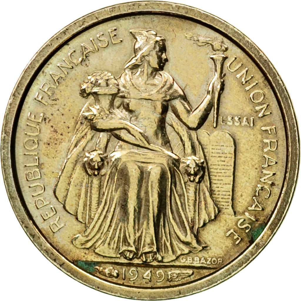 Moneta, OCEANIA FRANCUSKA, 50 Centimes, 1949, Paris, PRÓBA, MS(63)