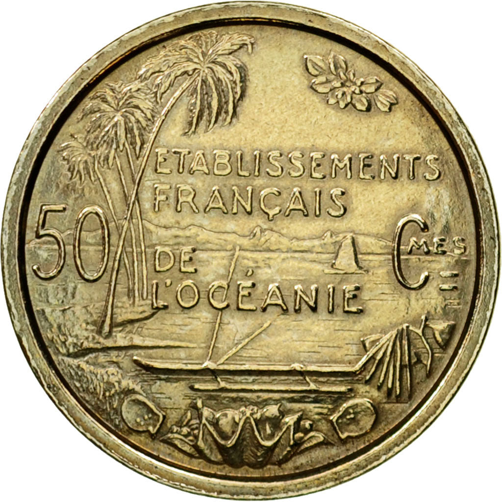 Moneta, OCEANIA FRANCUSKA, 50 Centimes, 1949, Paris, PRÓBA, MS(63)