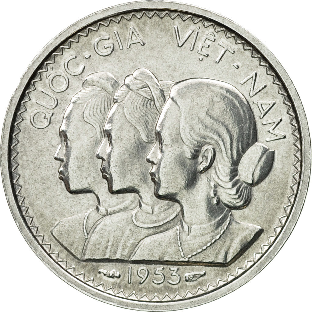 Coin, Vietnam, STATE OF SOUTH VIET NAM, 10 Su, 1953, Paris, ESSAI, MS(63)
