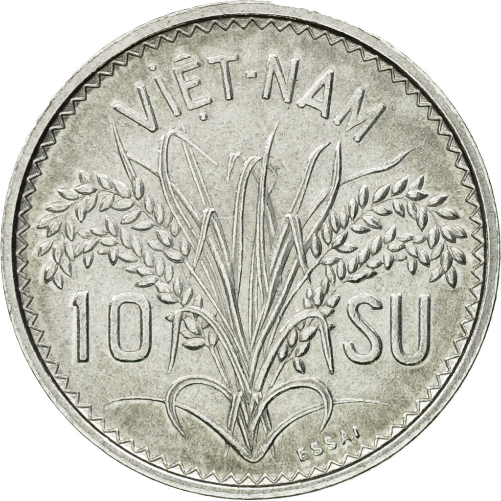 Coin, Vietnam, STATE OF SOUTH VIET NAM, 10 Su, 1953, Paris, ESSAI, MS(63)