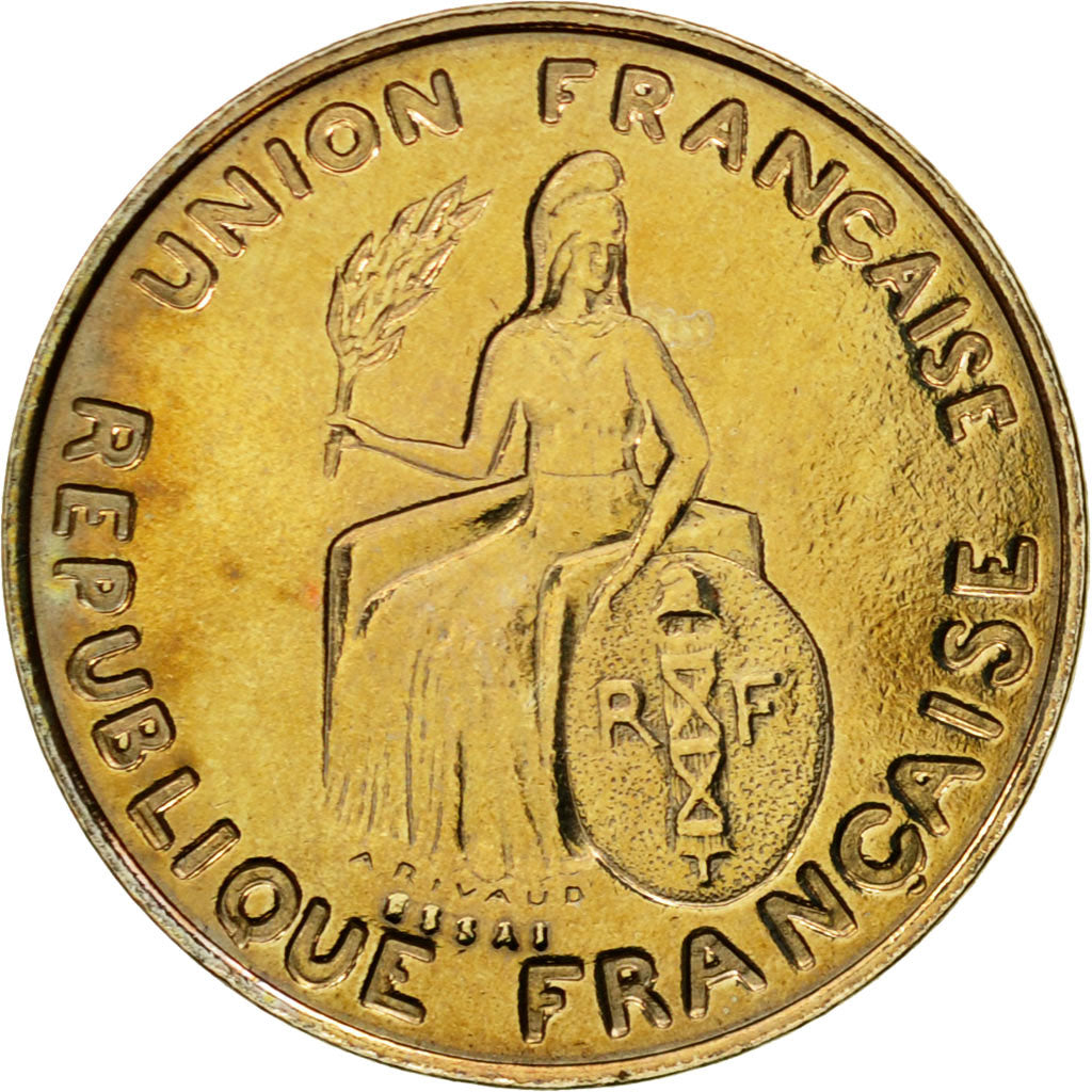 Coin, FRENCH OCEANIA, Franc, 1948, Paris, ESSAI, MS(63), Nickel-Bronze, KM:E4