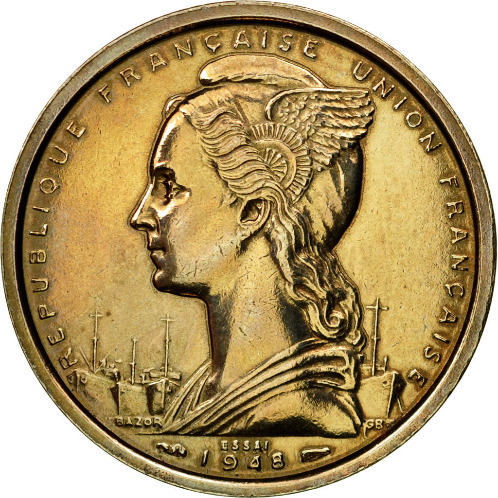 Coin, SAINT PIERRE & MIQUELON, 2 Francs, 1948, Paris, ESSAI, MS(63)