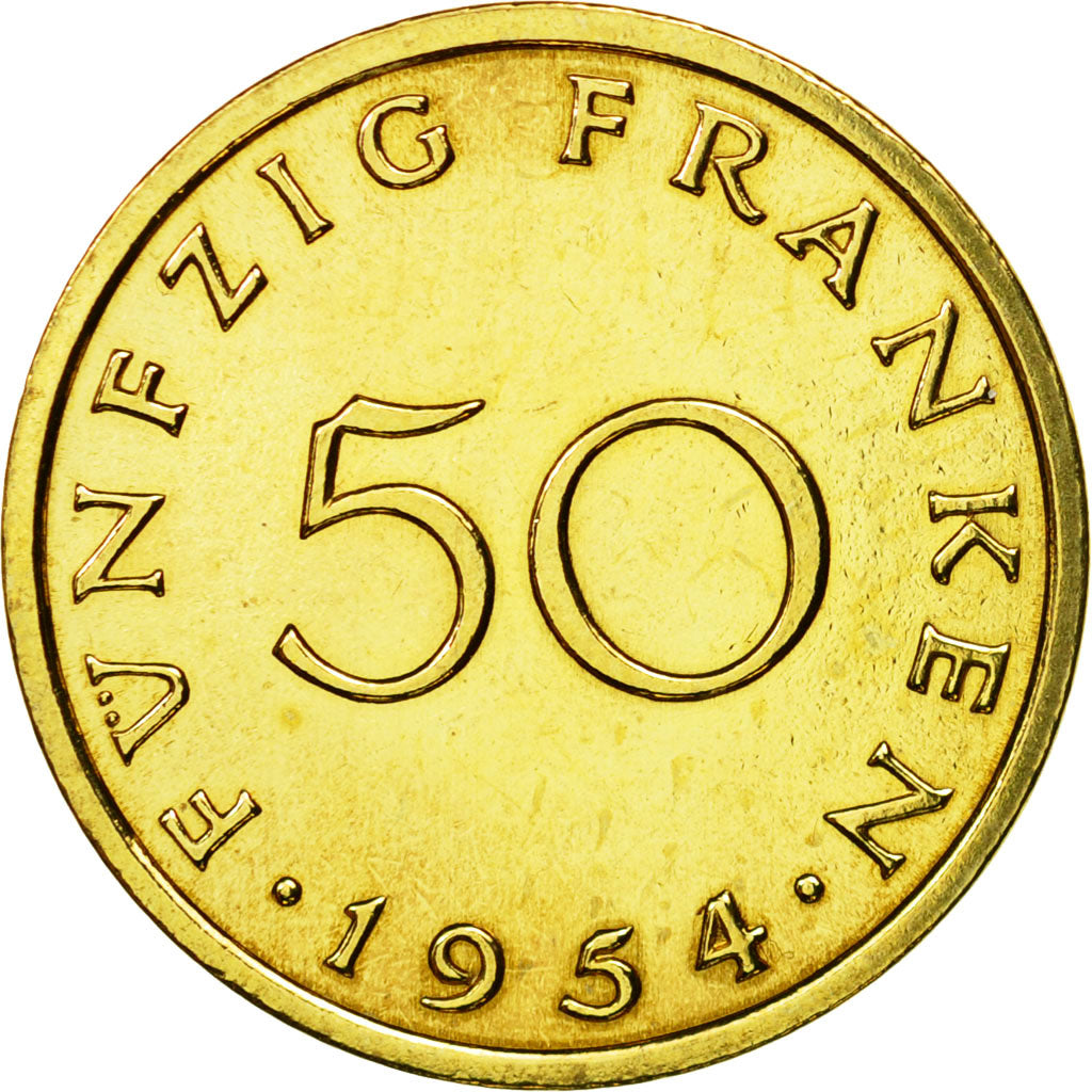 Monnaie, Sarre, 50 Franken, 1954, Paris, ESSAI, SUP+, Aluminum-Bronze, KM:E5