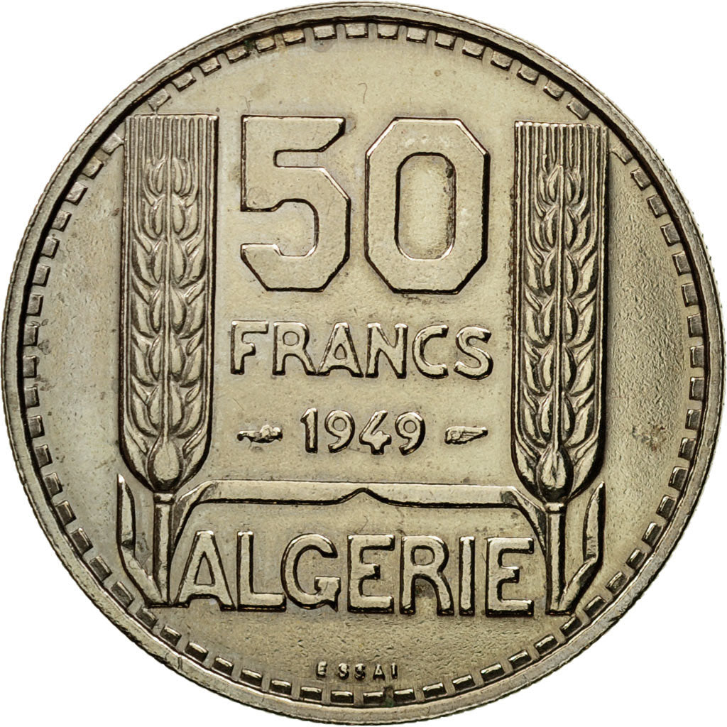 Coin, Algeria, 50 Francs, 1949, Paris, ESSAI, MS(60-62), Copper-nickel, KM:E2