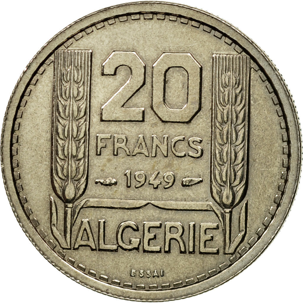 Coin, Algeria, 20 Francs, 1949, Paris, ESSAI, MS(63), Copper-nickel, KM:E1