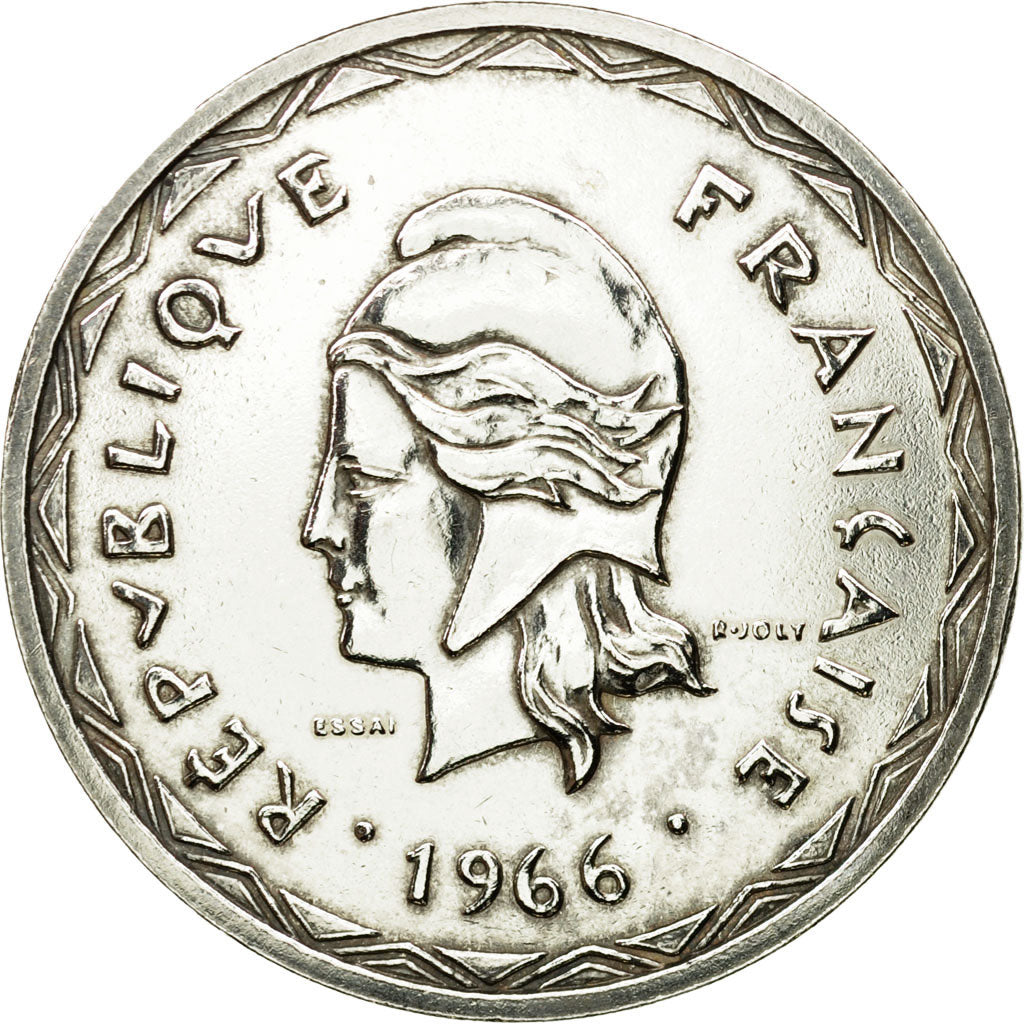 Moneta, Nuove Ebridi, 100 Francs, 1966, Paris, ESSAI, SPL, Argento, KM:E1