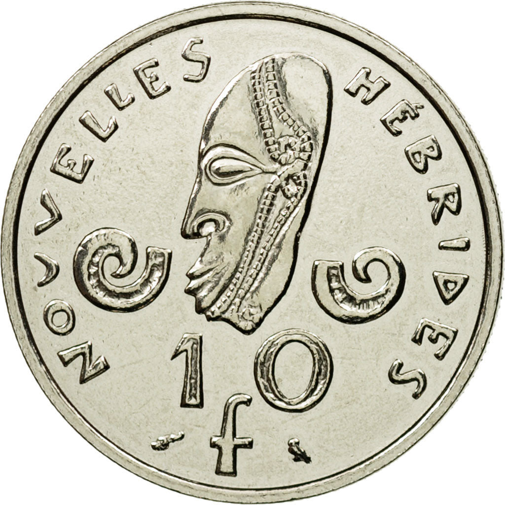 Coin, New Hebrides, 10 Francs, 1967, Paris, ESSAI, MS(64), Nickel, KM:E2