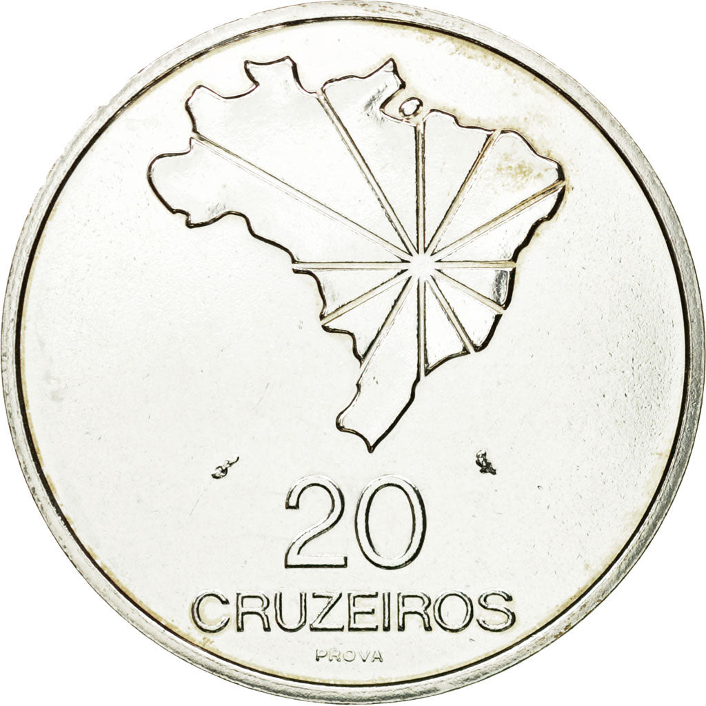 Coin, Brazil, 20 Cruzeiros, 1972, Paris, ESSAI, MS(63), Silver, KM:Pr6