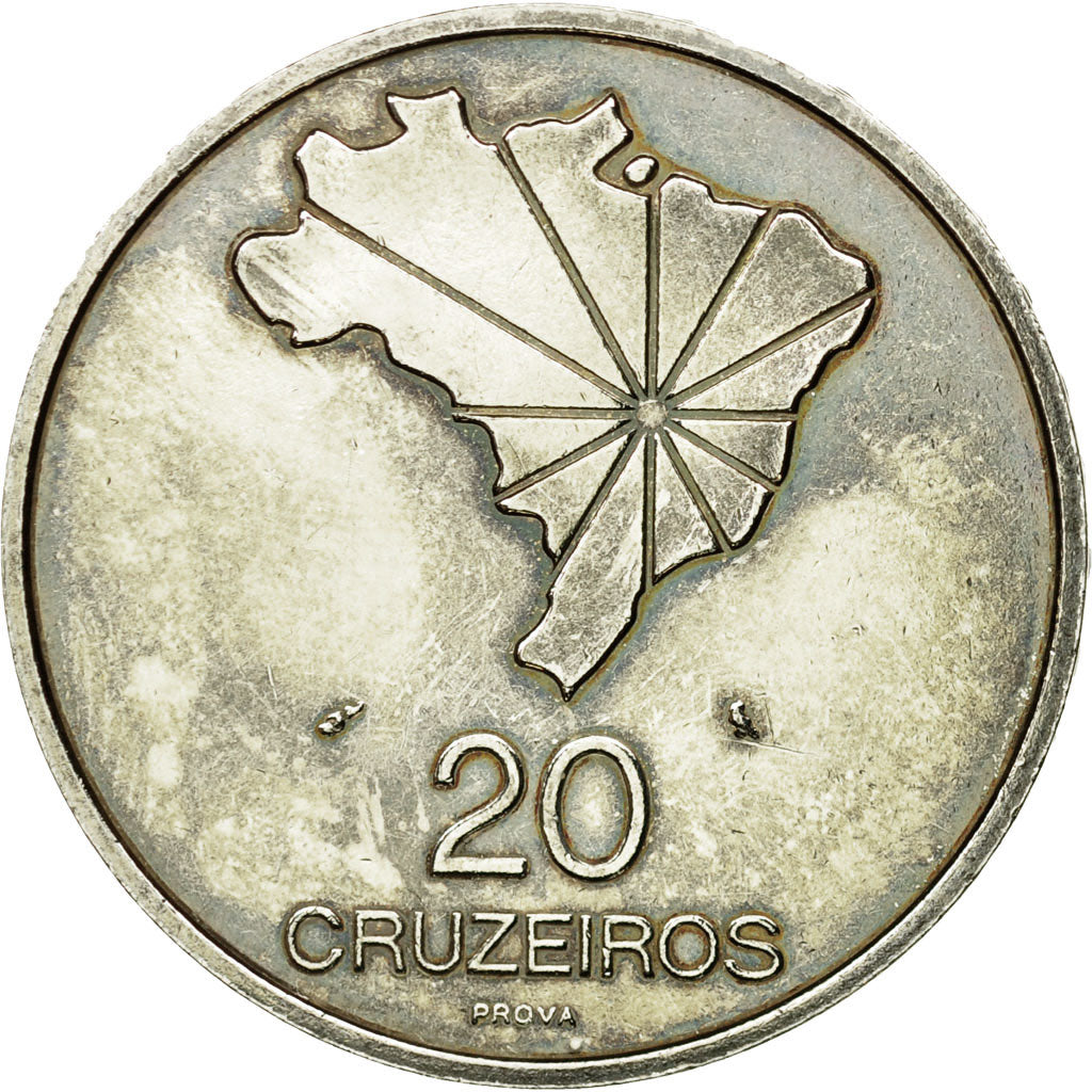 Coin, Brazil, 20 Cruzeiros, 1972, Paris, ESSAI, MS(60-62), Silver, KM:Pr6