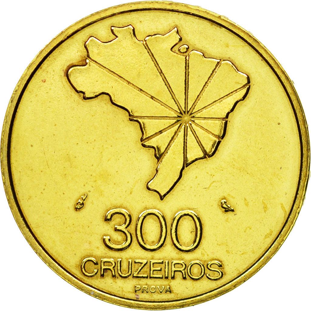 Coin, Brazil, 300 Cruzeiros, 1972, Paris, ESSAI, MS(60-62), Brass, KM:Pr7