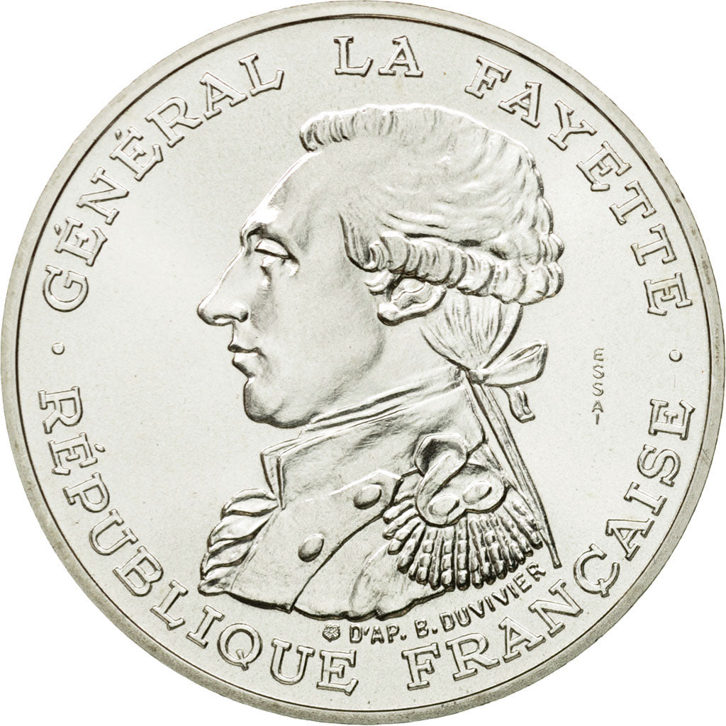 Moneta, Francia, La Fayette, 100 Francs, 1987, Pessac, ESSAI, SPL, Argento