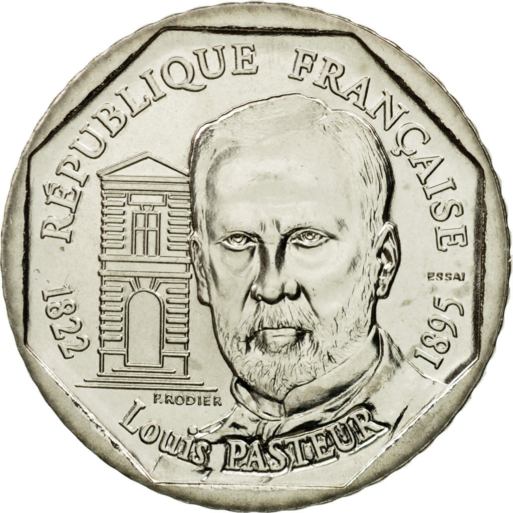Munten, Frankrijk, Pasteur, 2 Francs, 1995, Pessac, ESSAI, FDC, Nickel, KM:1119
