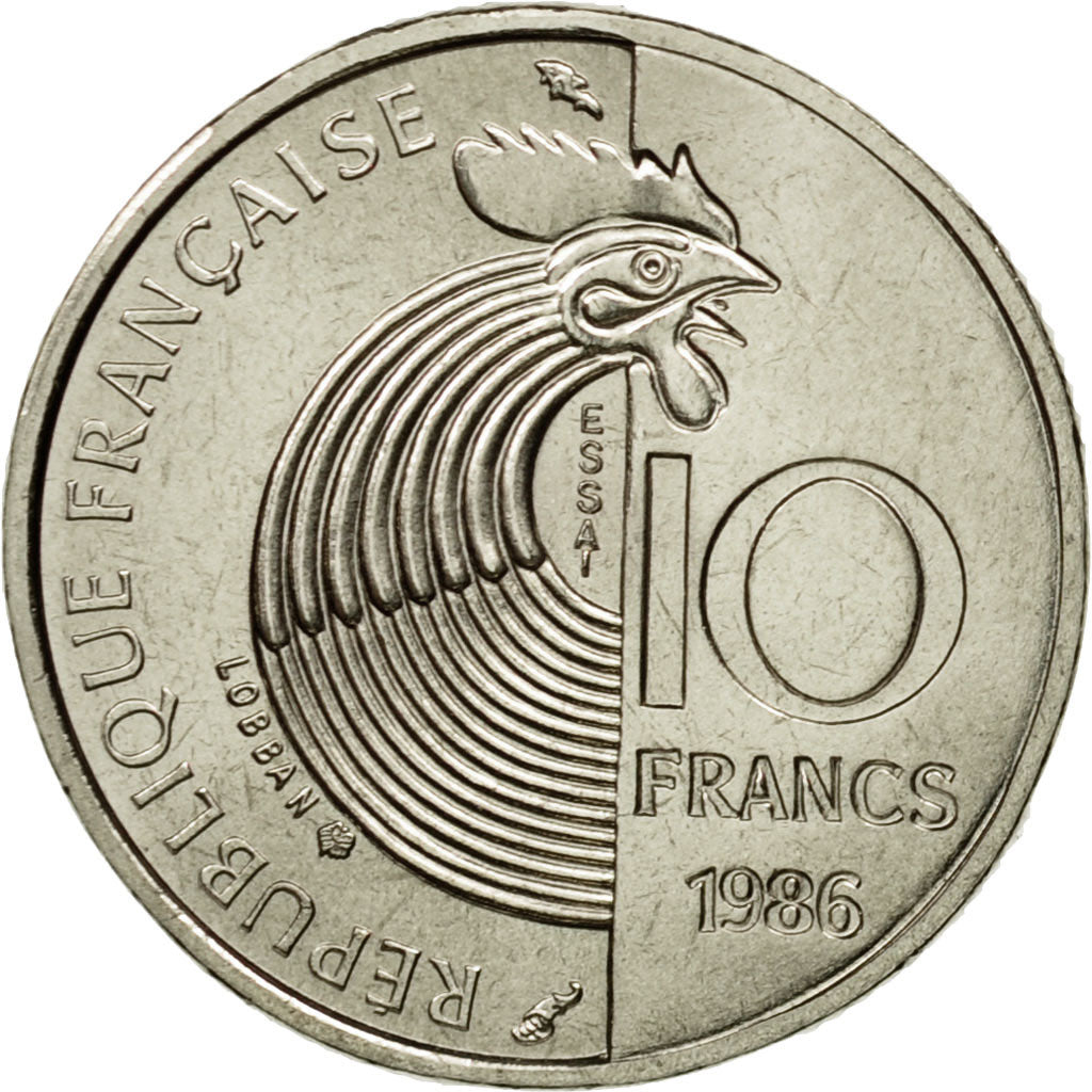 Coin, France, Schuman, 10 Francs, 1986, Pessac, ESSAI, MS(65-70), Nickel
