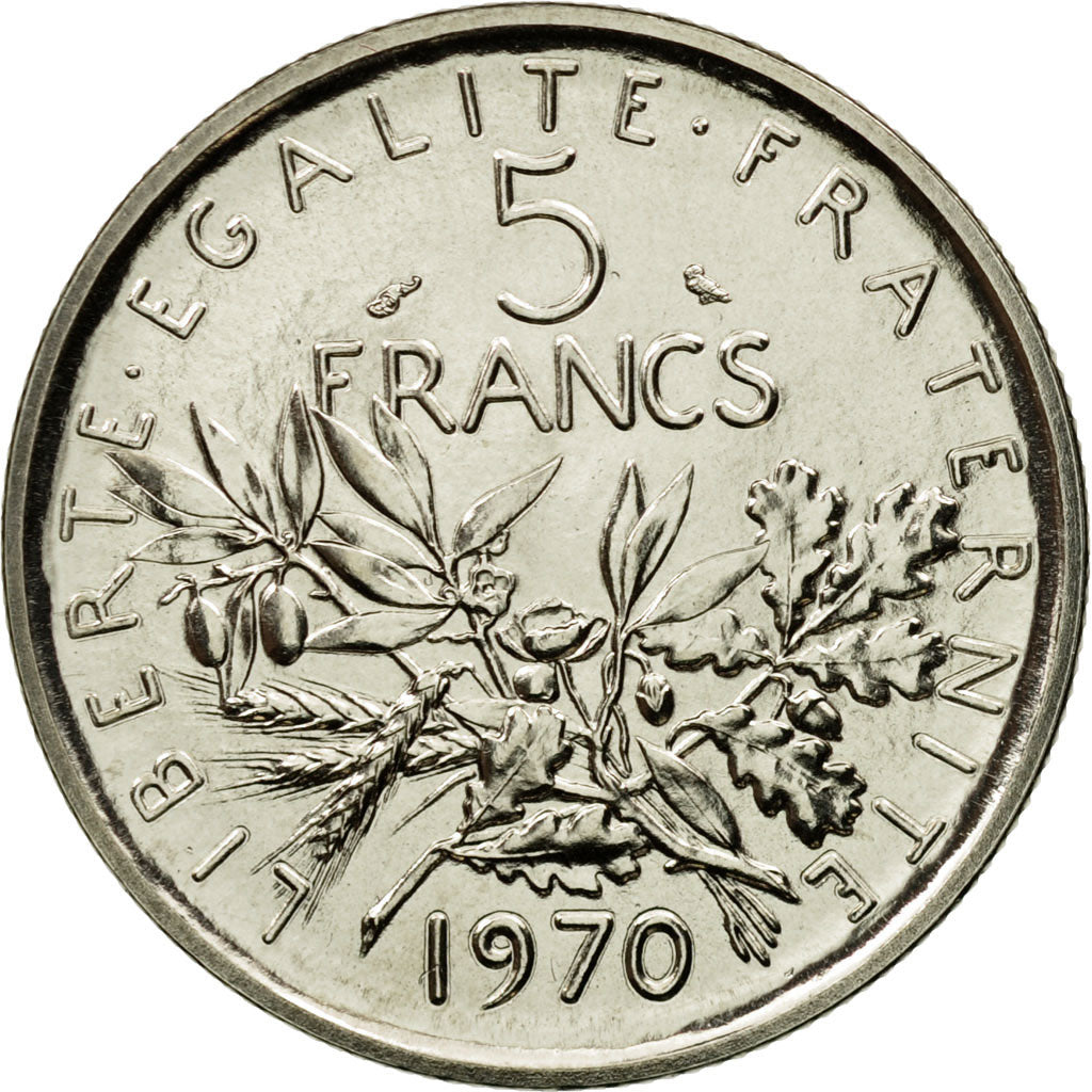 Coin, France, Semeuse, 5 Francs, 1970, Paris, ESSAI, MS(65-70), Cupro-Nickel