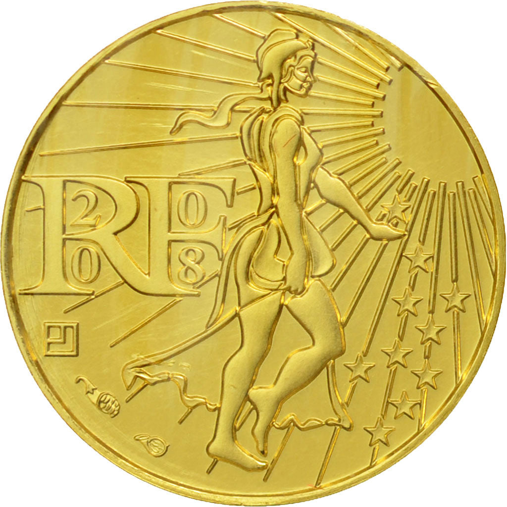 France, Semeuse, 100 Euro, 2008, MS(65-70), Gold, Gadoury:EU288, KM:1536