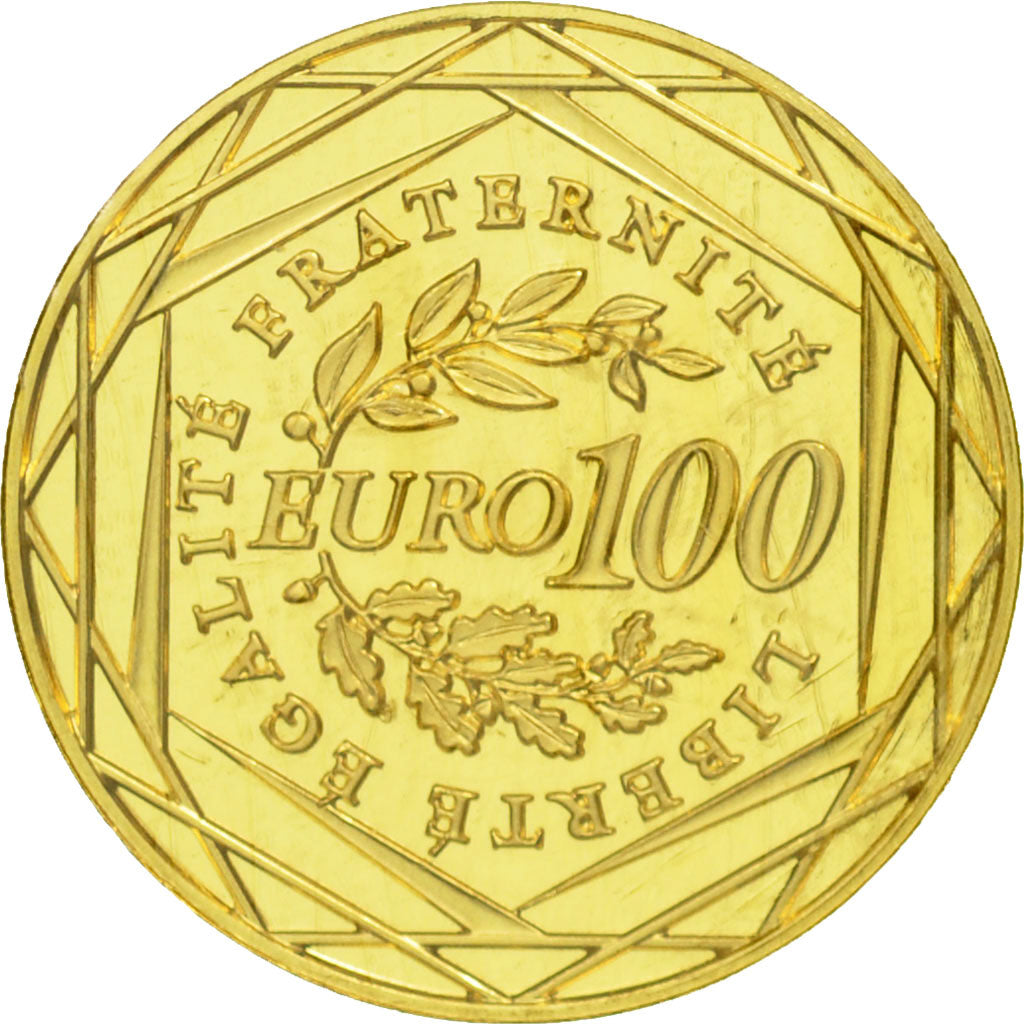 France, Semeuse, 100 Euro, 2008, MS(65-70), Gold, Gadoury:EU288, KM:1536