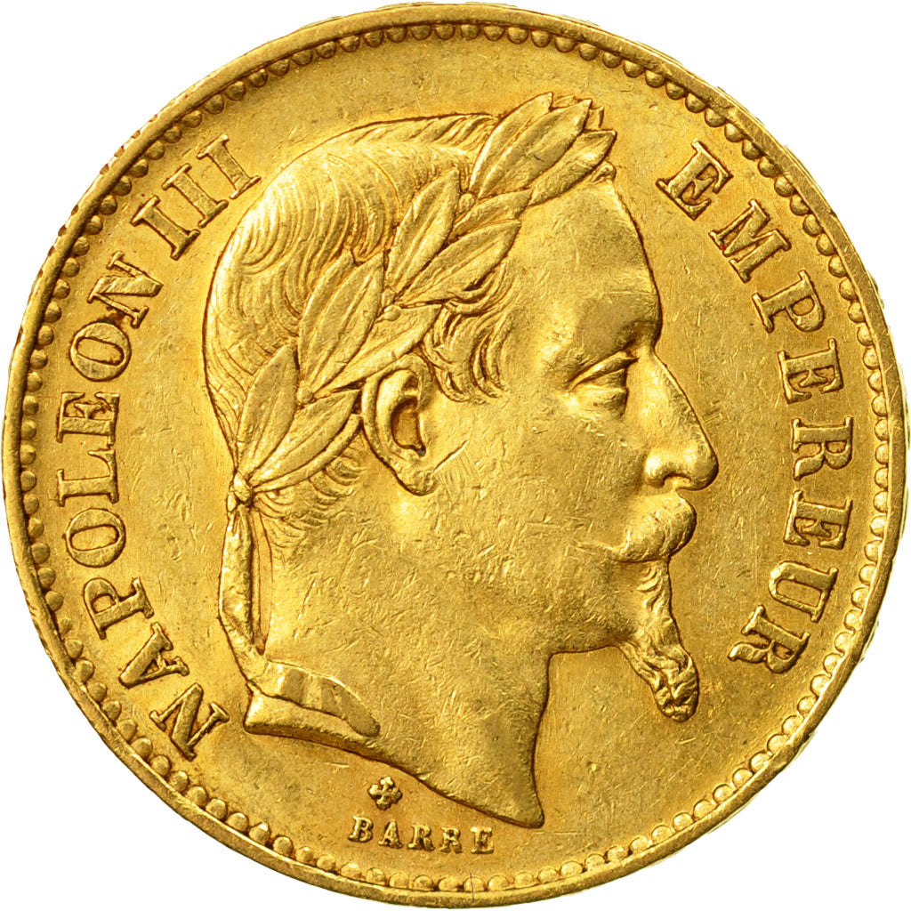 Coin, France, Napoleon III, 20 Francs, 1868, Strasbourg, AU(50-53), Gold