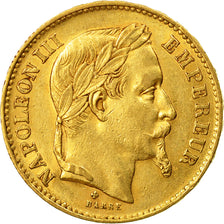 Coin, France, Napoleon III, 20 Francs, 1868, Strasbourg, AU(50-53), Gold