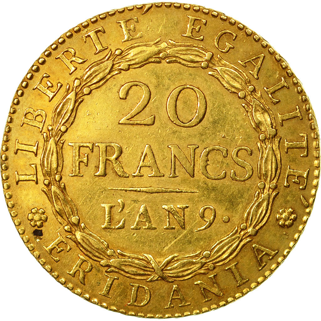 Coin, ITALIAN STATES, PIEDMONT REPUBLIC, 20 Francs, 1800, Marengo, AU(55-58)