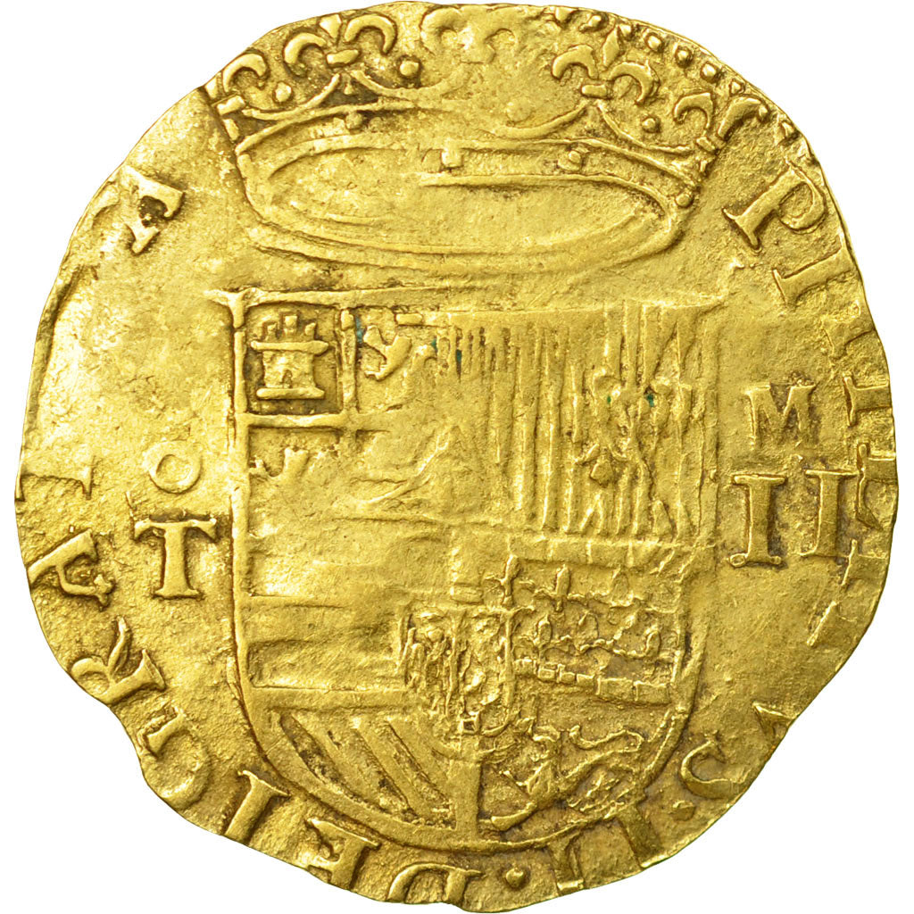 Moneda, España, Philip II, 2 Escudos, Toledo, MBC, Oro