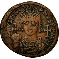 Moneda, Justinian I, Follis, RY 13 (AD 539/40), Antioch, MBC+, Cobre, Sear:218