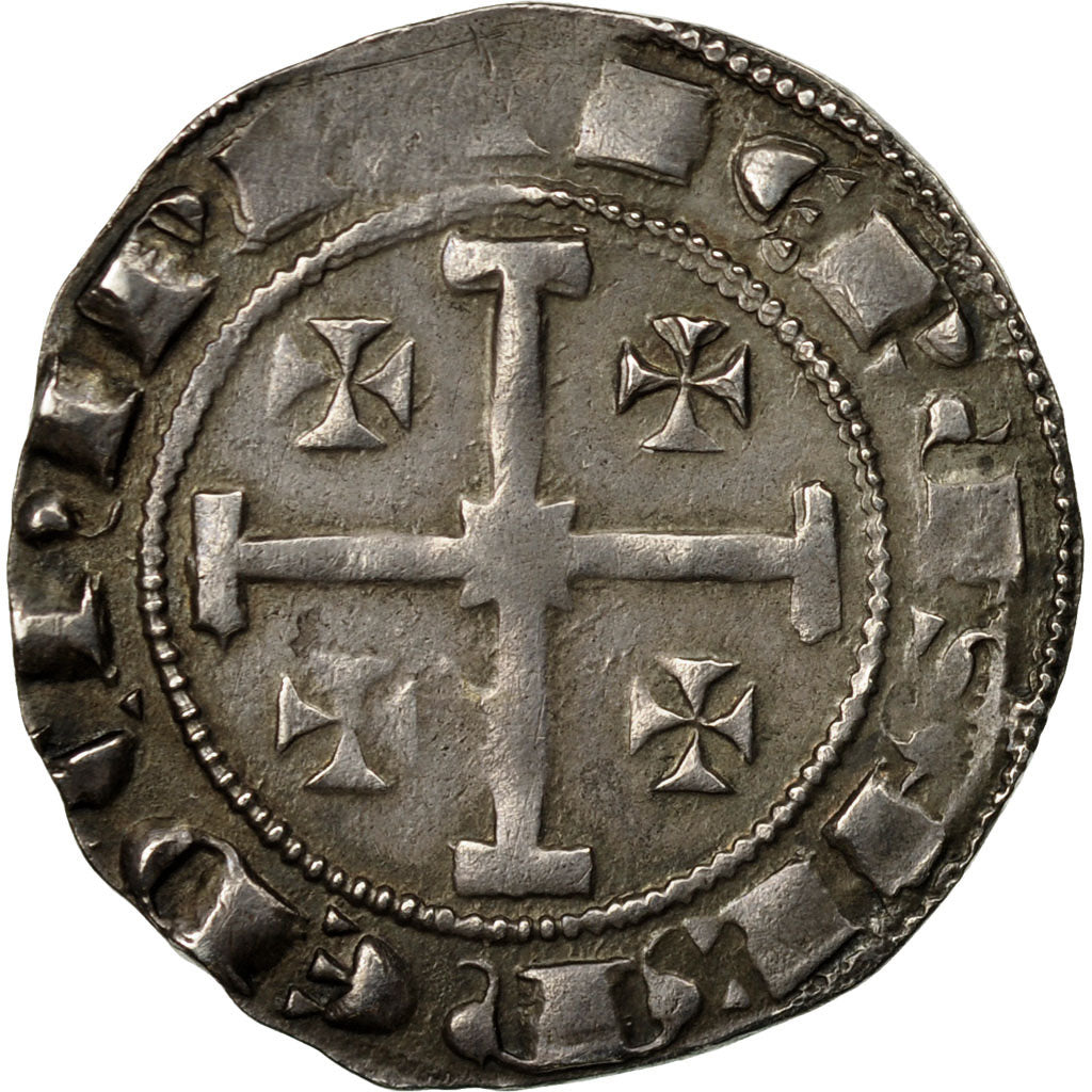 Coin, Crusades, Kingdom of Cyprus, Henri II, Gros, AU(50-53), Silver