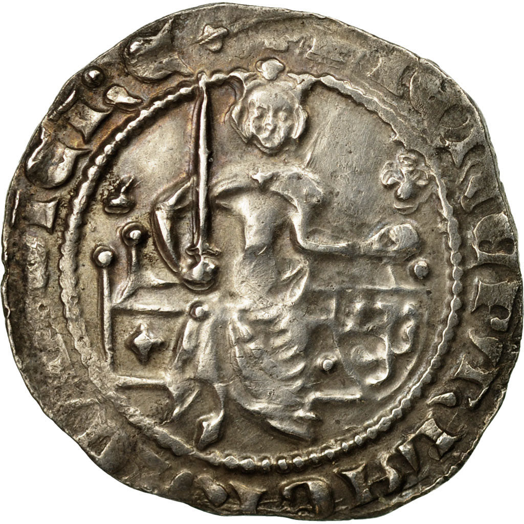 Monnaie, Croisades, Royaume de Chypre, Pierre Ier, Gros, Famagouste, TTB, Argent