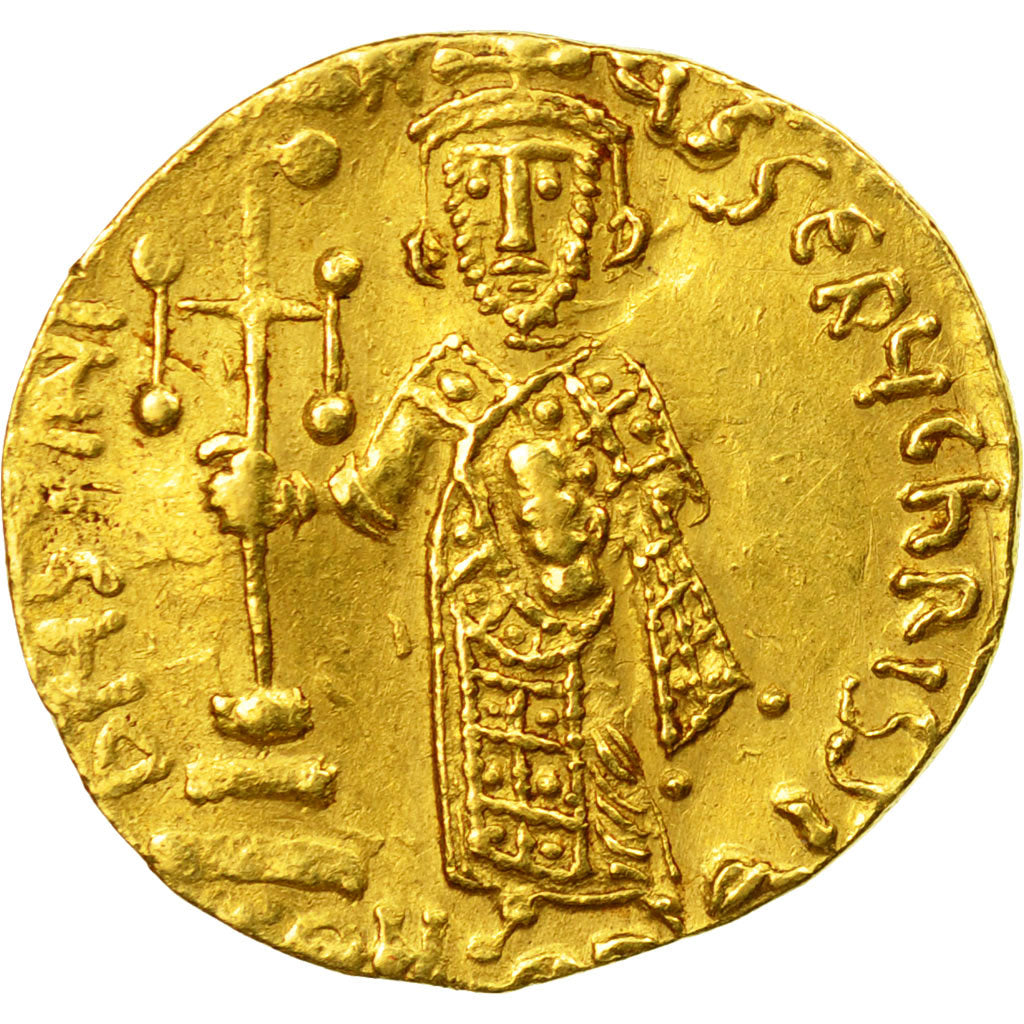 Monnaie, Justinian II, Solidus, 692-695, Constantinople, Or, Sear 1248