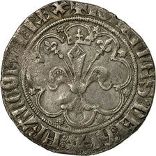 Münze, Frankreich, Jean II le Bon, Gros à la fleur de lis, 1358, VZ, Billon