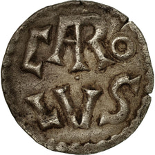 Moneta, Francia, Charlemagne, Denier, 768-781, Melle, BB+, Argento, Prou:684