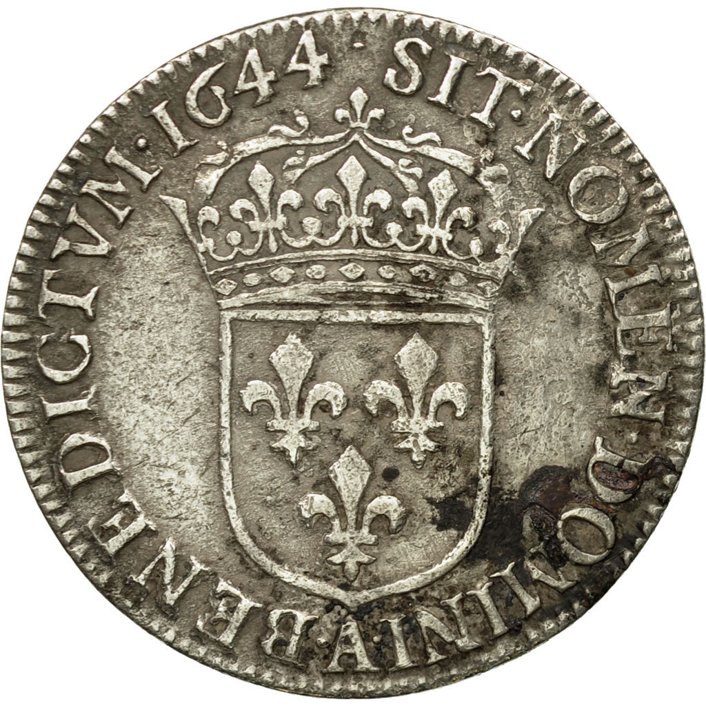 Coin, France, Louis XIV, 1/4 Écu à la mèche courte, 1644, Paris, EF(40-45)