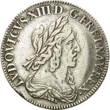Coin, France, Louis XIII, 1/4 Écu 2e poinçon de Warin, buste drapé et