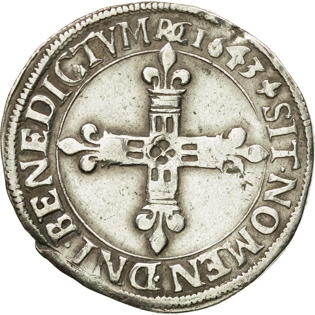 Münze, Frankreich, Louis XIII, 1/4 Écu à la croix, 1/4 Ecu, 1643