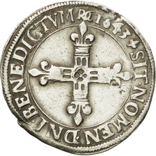 Münze, Frankreich, Louis XIII, 1/4 Écu à la croix, 1/4 Ecu, 1643