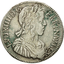 Monnaie, France, Louis XIV, 1/2 Écu à la mèche longue, 1/2 Ecu, 1651, Troyes