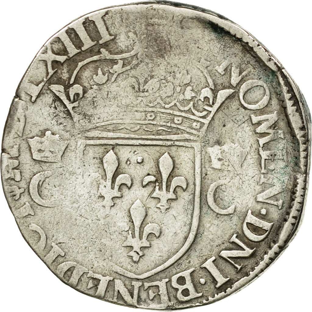 Moneda, Francia, Charles IX, Teston, 1563, Nantes, BC+, Plata, Sombart:4602