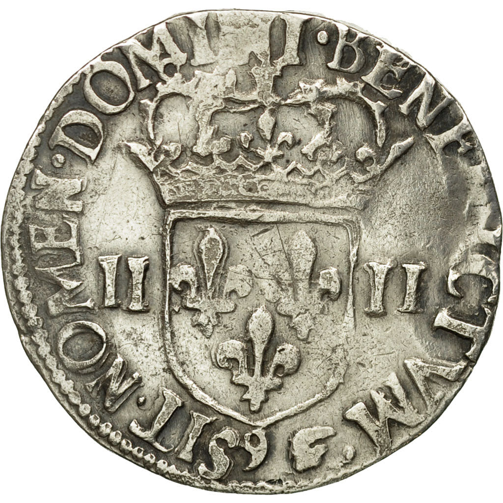Coin, France, Henri III, 1/4 Ecu, 1588, Rennes, VF(30-35), Silver, Sombart:4662