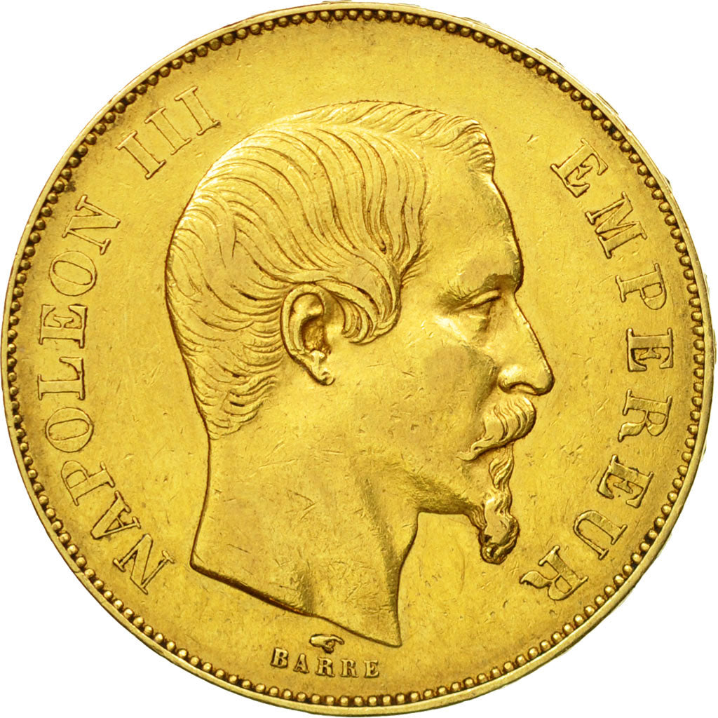 Coin, France, Napoleon III, 50 Francs, 1855, Paris, EF(40-45), Gold, Gad. 1111