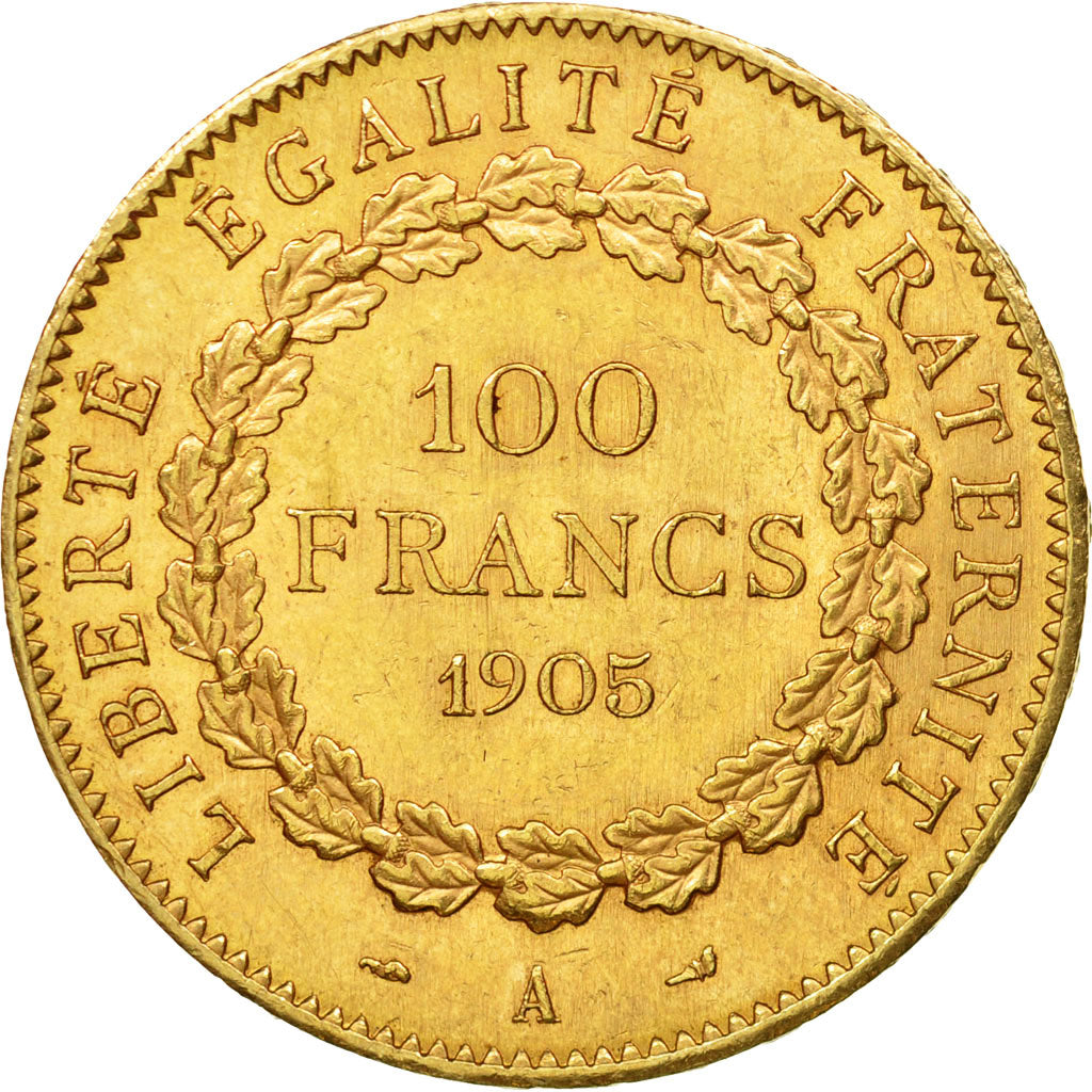 Munten, Frankrijk, Génie, 100 Francs, 1905, Paris, PR, Goud, KM:832