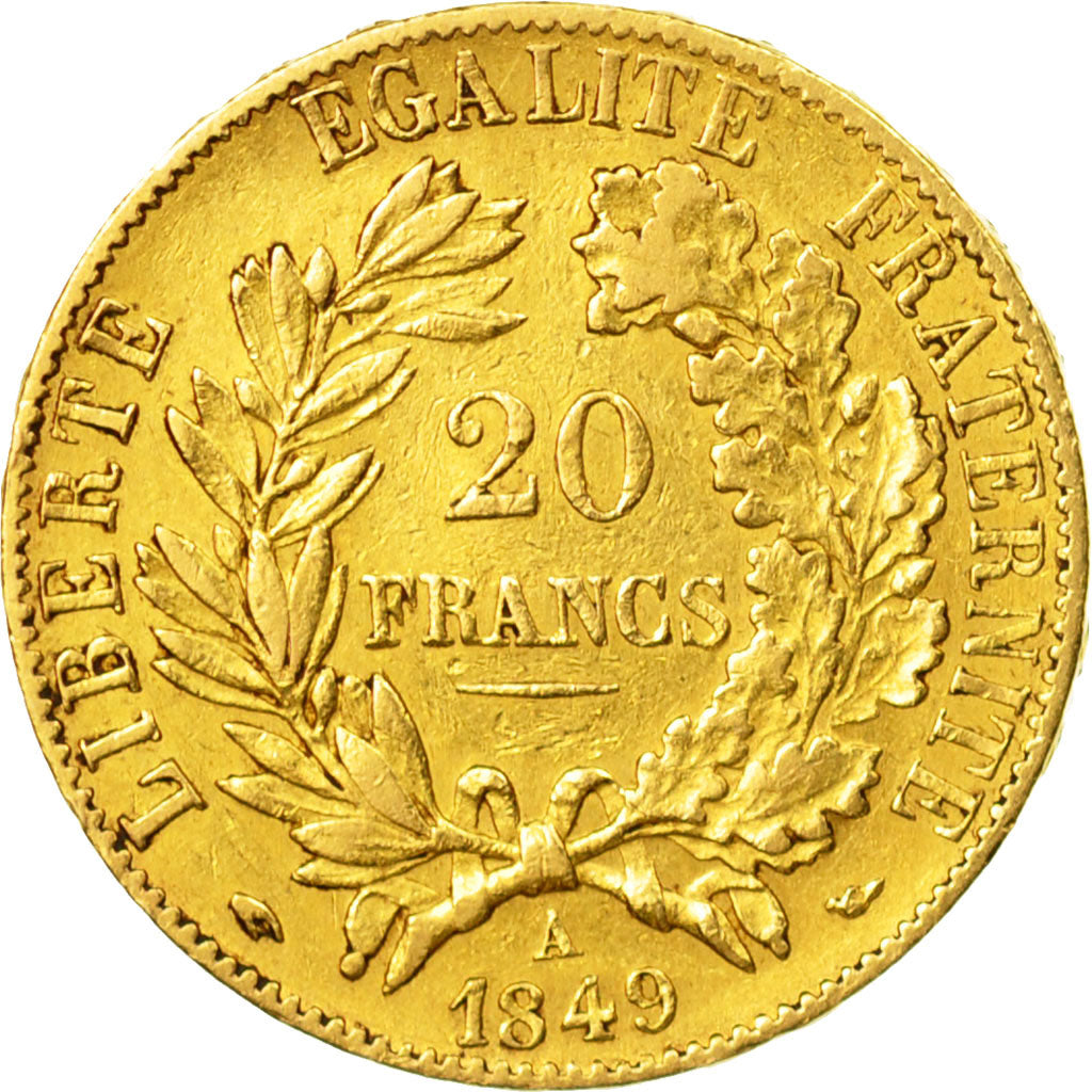 Coin, France, Cérès, 20 Francs, 1849, Paris, EF(40-45), Gold, KM:762