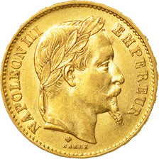 Munten, Frankrijk, Napoleon III, Napoléon III, 20 Francs, 1870, Strasbourg, PR