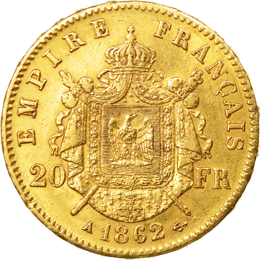 Monnaie, France, Napoléon III, 20 Francs, 1862, Paris, TTB+, Or, Gadoury 1062