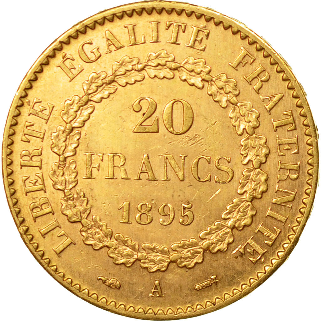 Coin, France, Génie, 20 Francs, 1895, Paris, AU(55-58), Gold, KM:825