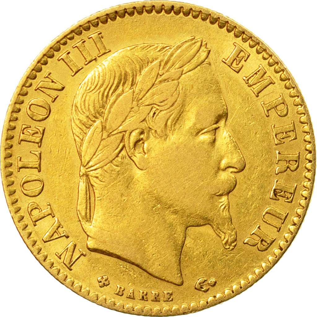 Moneda, Francia, Napoleon III, Napoléon III, 10 Francs, 1866, Strasbourg, MBC