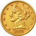 Coin, United States, 5 Dollars, Coronet Head, Philadelphia, 1885, MS(60-62)