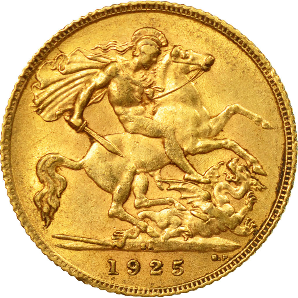 Munten, Zuid Afrika, George V, 1/2 Sovereign, 1925, Pretoria, PR, Goud, KM:20