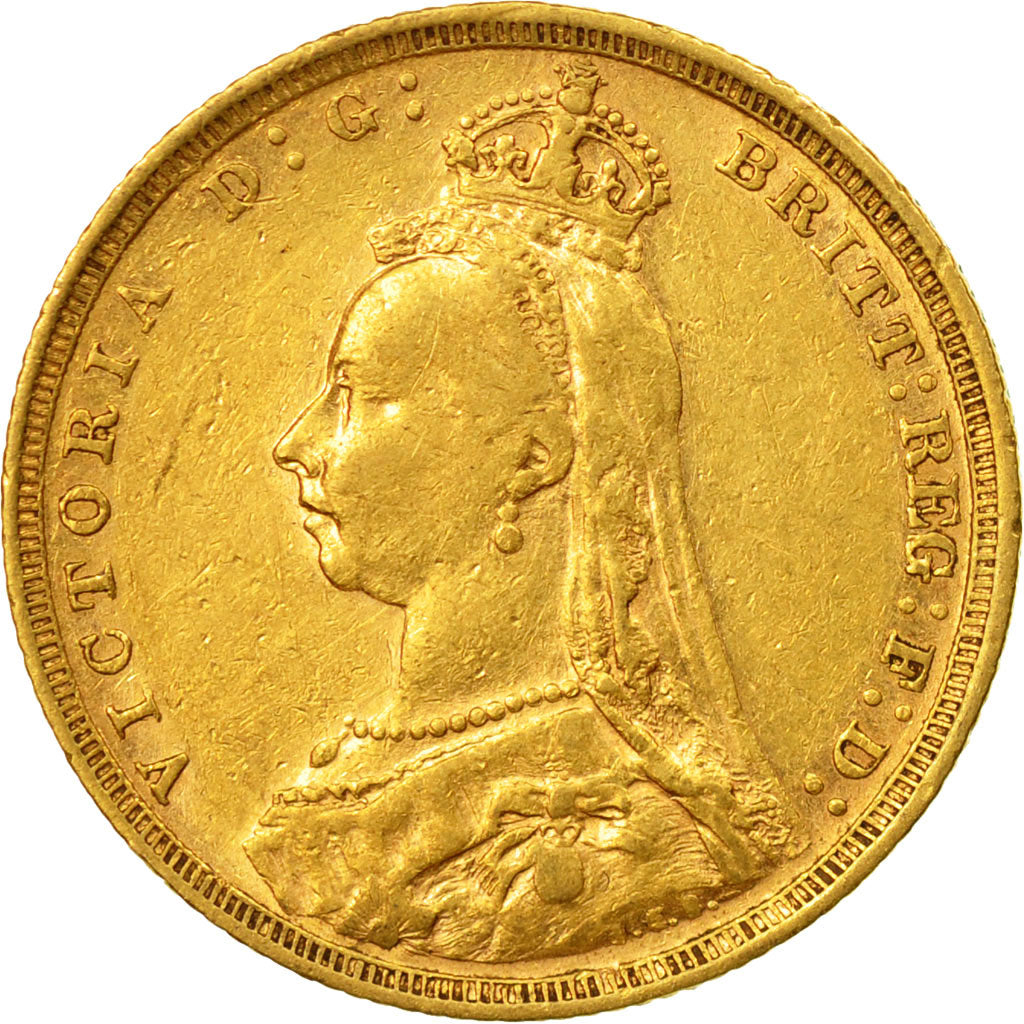 Moneta, Australia, Victoria, Sovereign, 1890, Sydney, BB+, Oro, KM:10